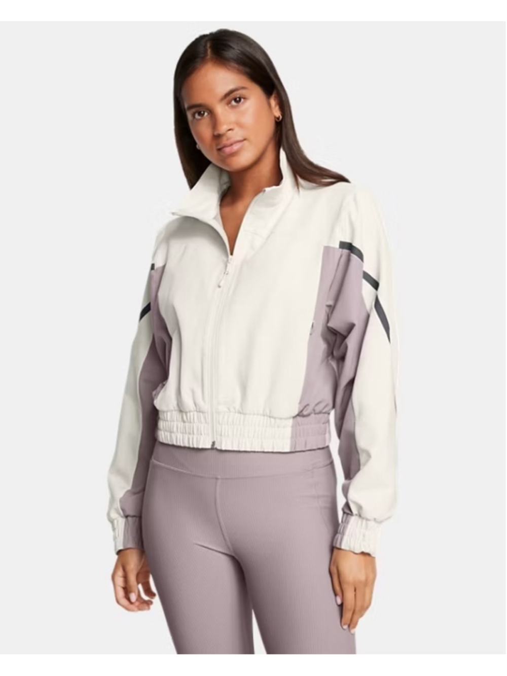Women's Under Armour unstoppable cropped Jacket, Size m, White and Purple